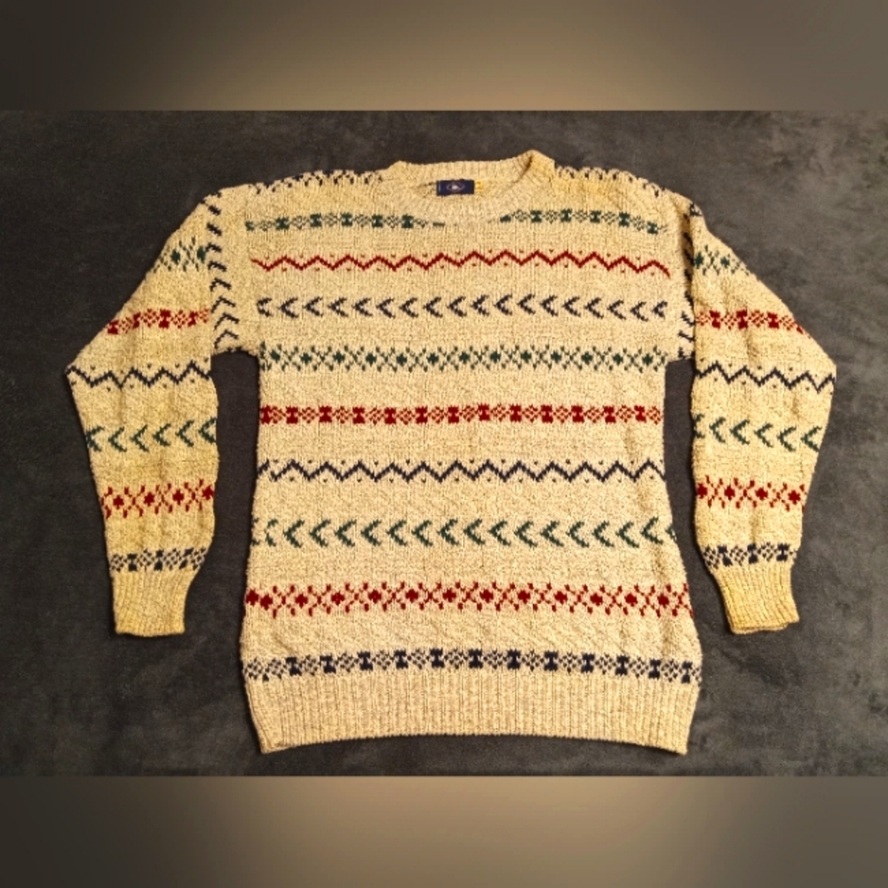 Vintage '90s Boston Clipper made in USA geometric pattern sweater